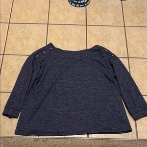 Cable & Gauge Navy Sweater with Button Accents